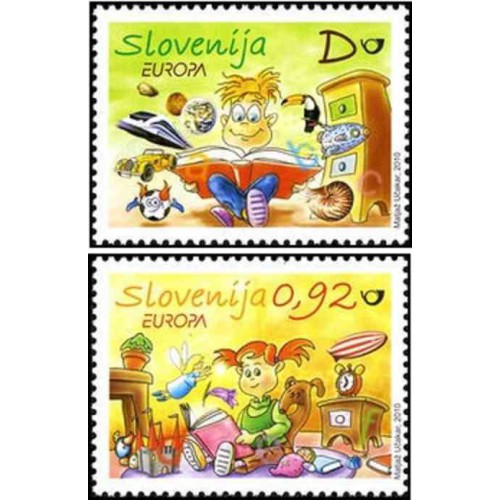 2 عدد تمبرمشترک اروپا - Europa Cept - کتابهای کودکان - کارتونی  - اسلوونی 2010