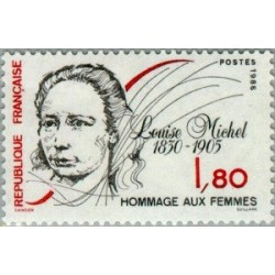 1 عدد  تمبر یادبود لوئیز میشل - معلم و فعال کمون پاریس - فرانسه 1986
