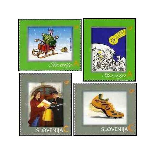 4 عدد تمبر شخصی - خودچسب - اسلوونی 2007 این تمبرها در کاتالوگهای آنلاین خارجی لیست شده