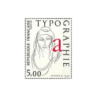 1 عدد  تمبر تایپوگرافی - فرانسه 1986