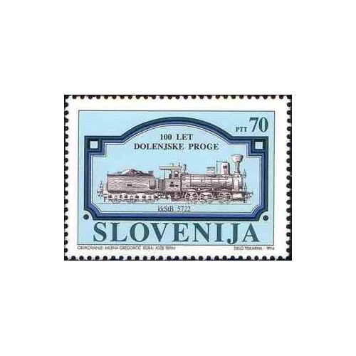 1 عدد تمبر صدمین سالگرد خط راه آهن Ljubljana-Grosuplje-Novo mesto - اسلوونی 1994 1 عدد تمبر صدمین سالگرد خط راه آهن Ljubljana-Grosuplje-Novo mesto - اسلوونی 1994