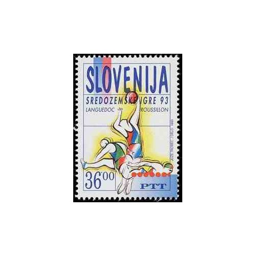 1 عدد تمبر رقابتهای ورزشی مدیترانه ای - فرانسه ، روسیلون - اسلوونی 1993