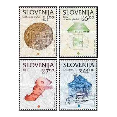 4 عدد تمبر سری پستی اسلوونی ، مینیاتور اروپا  - اسلوونی 1993