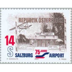 1 عدد تمبر 75مین سالگرد فرودگاه سالزبورگ - اتریش 2001