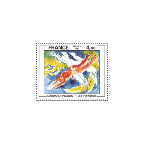 1 عدد  تمبر تابلو نقاشی اثر ادوارد پیگنون - فرانسه 1981
