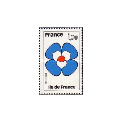 1 عدد  تمبر مناطق فرانسه، Ile de France -  فرانسه 1978