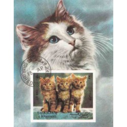 مینی شیت گربه ها - با مهر CTO - پست هوائی - شارجه 1972