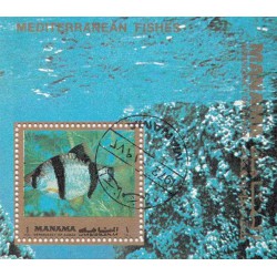 مینی شیت ماهیهای مدیترانه ای - با مهر CTO - منامه 1972 قیمت  2.7 دلار