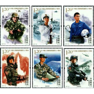 6 عدد تمبر نودمین سالگرد ارتش آزادیبخش خلق چین - چین 2017