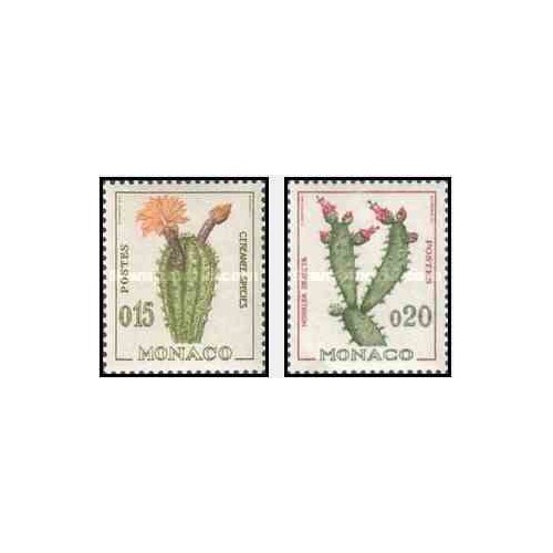 2 عدد تمبر حیاط دریائی و گیاهان - کاکتوس - موناکو 1960 2 عدد تمبر حیاط دریائی و گیاهان - کاکتوس - موناکو 1960