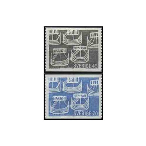 2 عدد تمبر نوردیک - سوئد 1969