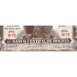 اسکناس 1 بولیویانو - سورشارژ EMISIÓN 1952 - بولیوی 1928  سری L15-Z15, A16-R16