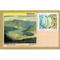 سونیرشیت صنعت ابریشم ایتالیا - از جنس پارچه احتمالا ابریشم  - ایتالیا 2001 ارزش روی تمبر 2.58 یورو