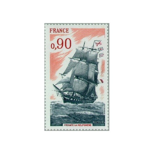 1 عدد  تمبر کشتی های بادبانی فرانسوی -  فرانسه 1975