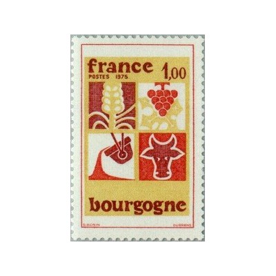 1 عدد  تمبر مناطق فرانسه، Bourgogne-  فرانسه 1975
