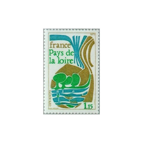 1 عدد  تمبر مناطق فرانسه - لوار -  فرانسه 1975