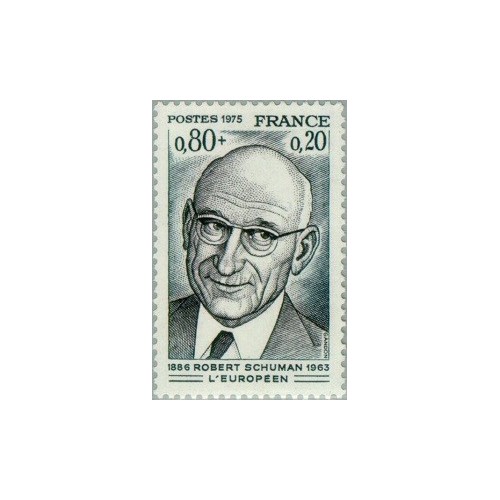 1 عدد  تمبر رابرت شومان - سیاستمدار -  فرانسه 1975