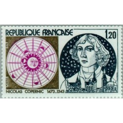 1 عدد تمبر پانصدمین سالگرد تولد نیکلاس کوپرنیکوس -  فرانسه 1974