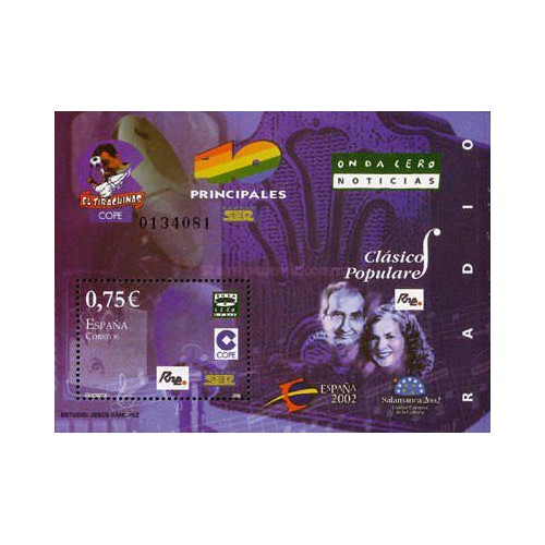 سونیرشیت نمایشگاه جهانی جوانان فیلاتلیک اسپانیا - سالامانکا - رادیو - اسپانیا 2002 سونیرشیت نمایشگاه جهانی جوانان فیلاتلیک اسپانیا - سالامانکا - رادیو - اسپانیا 2002