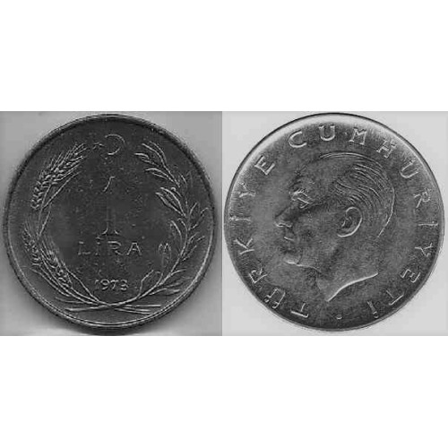 سکه 1 لیر - آلیاژ Acmonital- ترکیه 1973 غیر بانکی سکه 1 لیر - آلیاژ Acmonital- ترکیه 1973 غیر بانکی