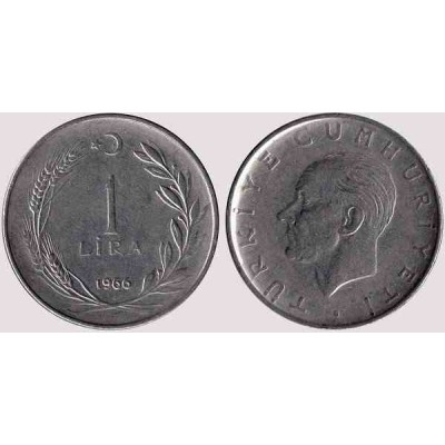 سکه 1 لیر - آلیاژ Acmonital- ترکیه 1970 غیر بانکی