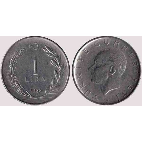 سکه 1 لیر - آلیاژ Acmonital- ترکیه 1966 غیر بانکی سکه 1 لیر - آلیاژ Acmonital- ترکیه 1966 غیر بانکی