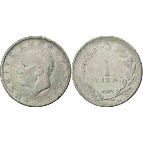 سکه 1 لیر - آلیاژ Acmonital- ترکیه 1960 غیر بانکی