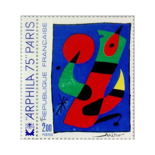 1 عدد تمبر هنر فرانسوی - تابلو نقاشی -  فرانسه 1974
