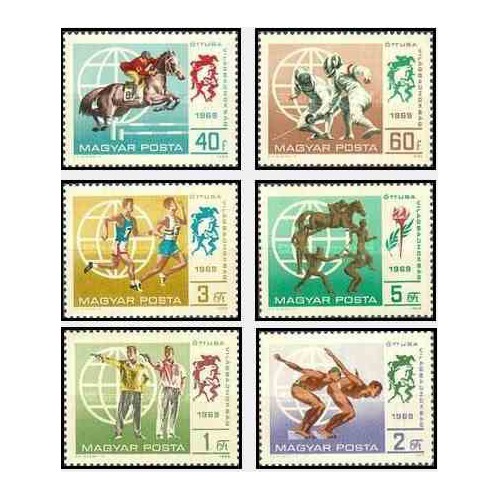 6 عدد تمبر ورزشهای پنجگانه مدرن - مجارستان 1969 قیمت 4.5 دلار
