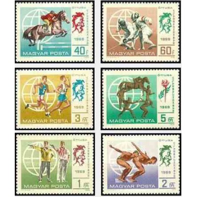 6 عدد تمبر ورزشهای پنجگانه مدرن - مجارستان 1969 قیمت 4.5 دلار