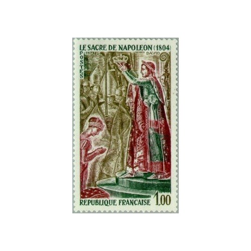 1 عدد تمبر تاج گذاری ناپلئون -  فرانسه 1973