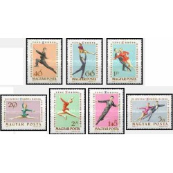 7 عدد تمبر مسابقات قهرمانی اسکیت اروپا - مجارستان 1963 قیمت 5.8 دلار