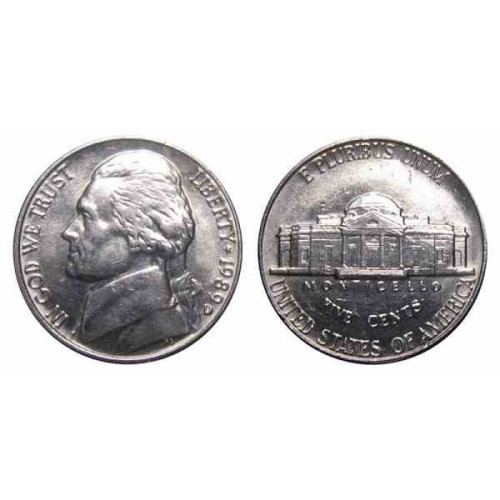 سکه 5 سنت - نیکل مس - آمریکا 1989 غیر بانکی سکه 5 سنت - نیکل مس - آمریکا 1989 غیر بانکی