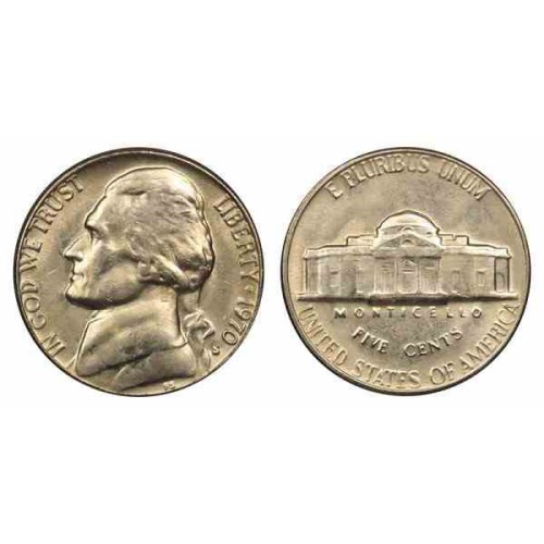 سکه 5 سنت - نیکل مس - آمریکا 1970 غیر بانکی سکه 5 سنت - نیکل مس - آمریکا 1970 غیر بانکی
