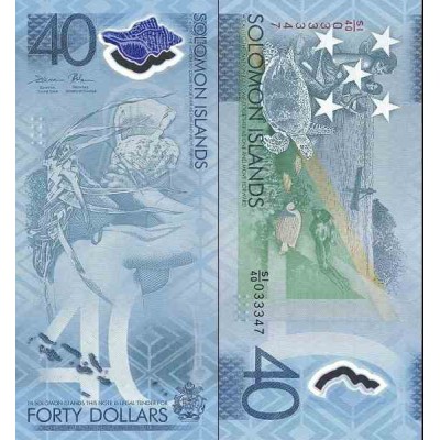 اسکناس پلیمر 40 دلار - یادبود چهلمین سالگرد استقلال - جزایر سلیمان 2018
