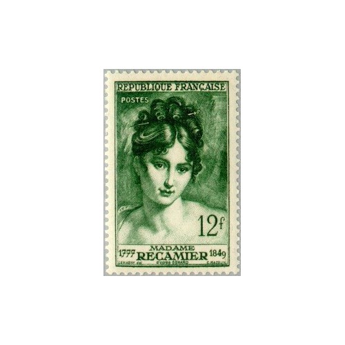 1 عدد تمبر یادبود مادام ریکامیر - معروف به ژولیت - نویسنده -  فرانسه 1950