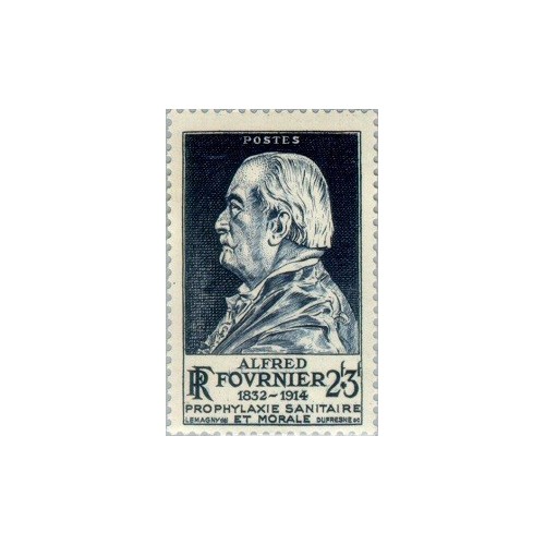 1 عدد تمبر یادبود آلفرد فورنیه - پزشک متخصص پوست -  فرانسه 1947