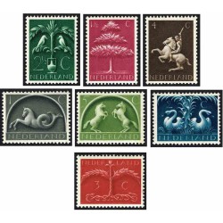 7 عدد تمبر نمادهای آلمانی -  ژرمن  - هلند 1943