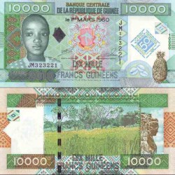 اسکناس 10000 فرانک - یادبود پنجاهمین سالگرد بانک و نشر اسکناس گینه - گینه 2010