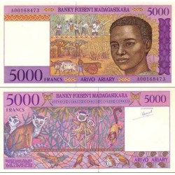 اسکناس 5000 فرانک - 1000 آریاری - ماداگاسکار 1995