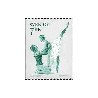 1 عدد تمبر سری پستی - باله - سوئد 1975