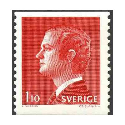1 عدد تمبر سری پستی - پادشاه کارل گوستاو شانزدهم - سوئد 1975