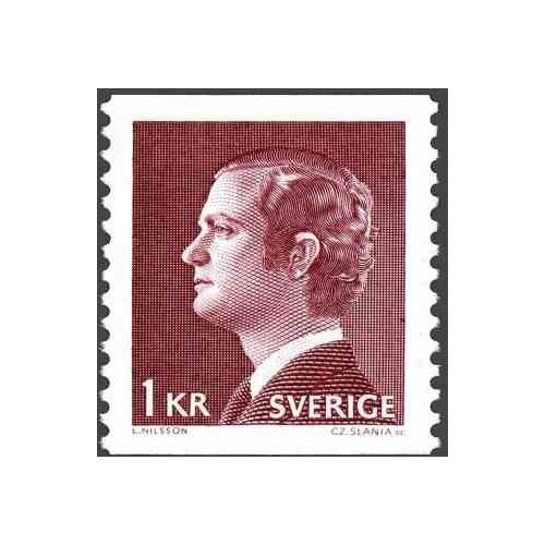 1 عدد تمبر سری پستی - پادشاه کارل گوستاو شانزدهم - سوئد 1974
