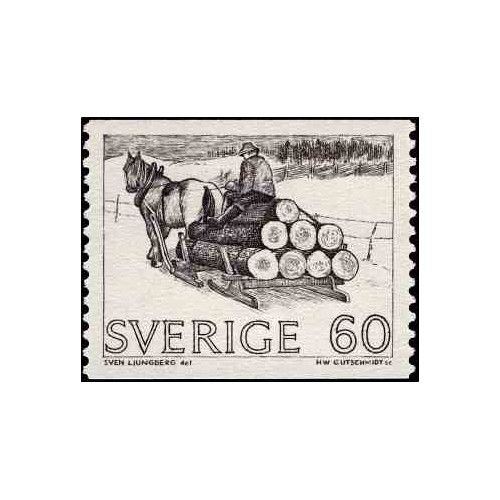 1 عدد تمبرسری پستی  - سوئد 1971