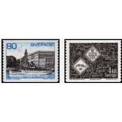 2 عدد تمبر سری پستی - سوئد 1971