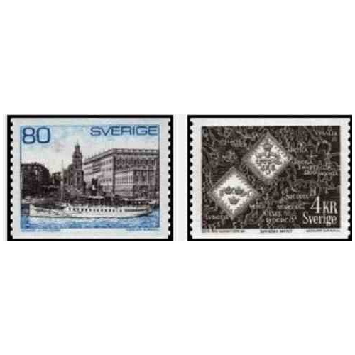 2 عدد تمبر سری پستی - سوئد 1971