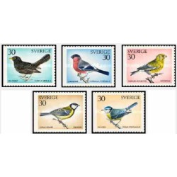 5 عدد تمبر پرندگان سوئدی - سوئد 1970