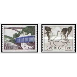 2 عدد تمبر سری پستی - سوئد 1968
