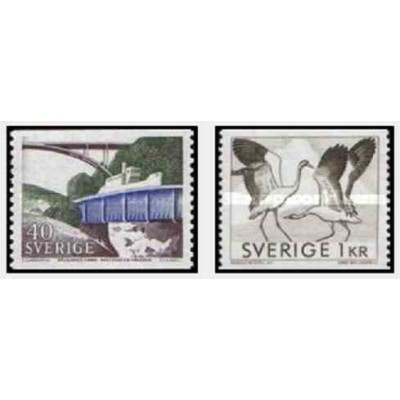 2 عدد تمبر سری پستی - سوئد 1968