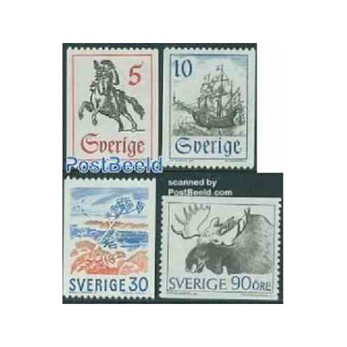 4 عدد تمبر سری پستی - سوئد 1967